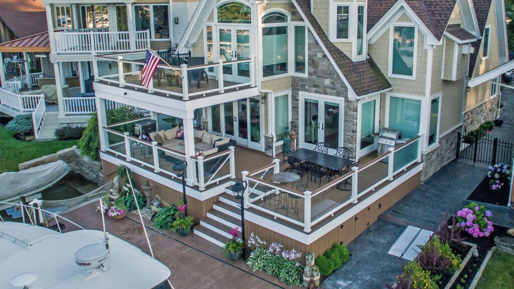 Multi-Level Deck with Glass Railings