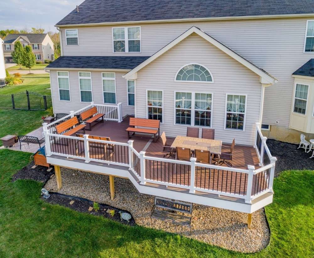 Large Deck With Wooden Furniture