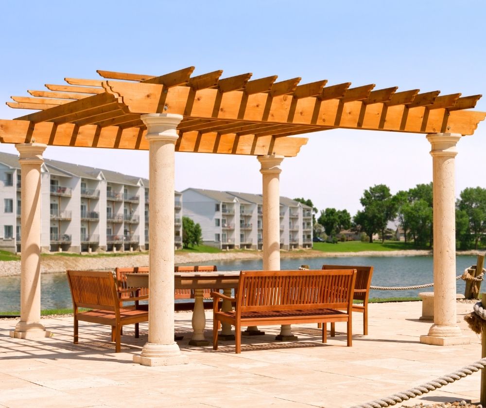 Multi-Tier Deck With Composite Steps And White Black Railing