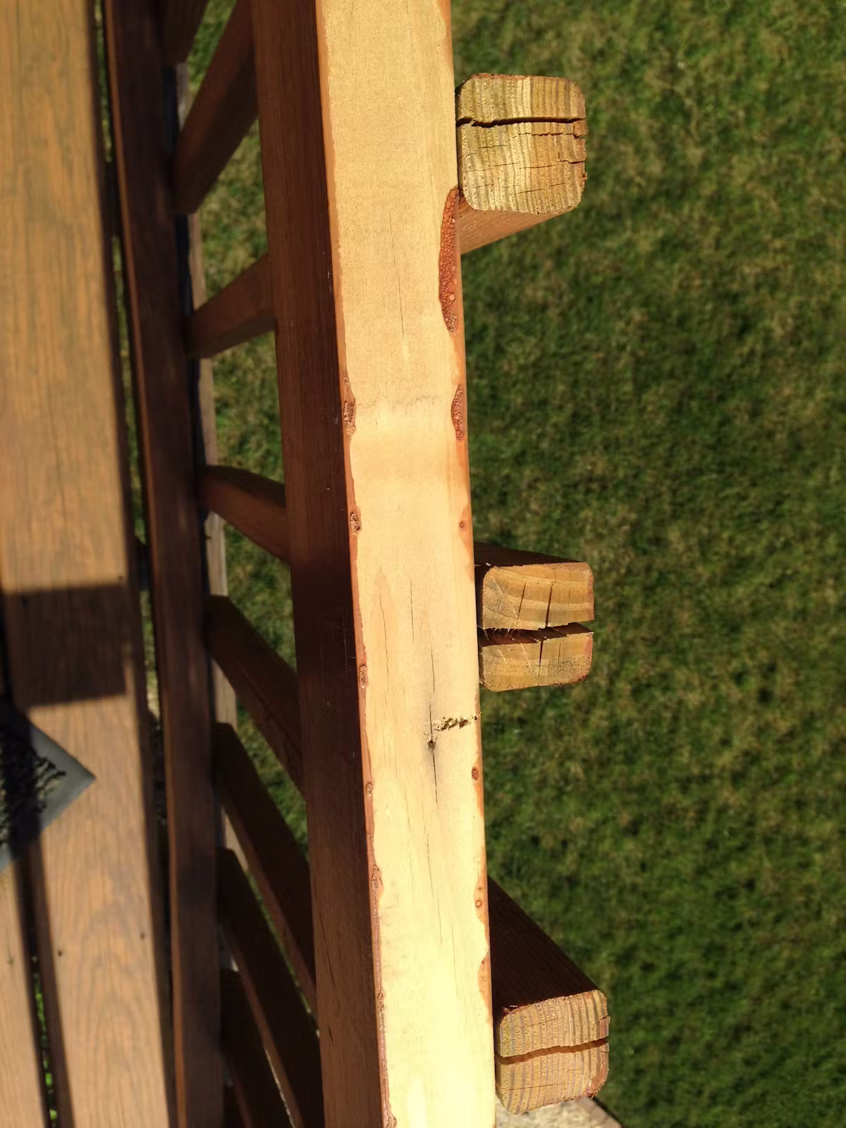 Cracks on wooden deck