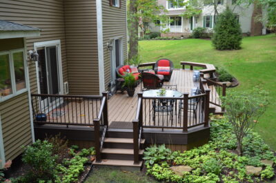 Multi-Level Backyard Deck With Outdoor Seating Area